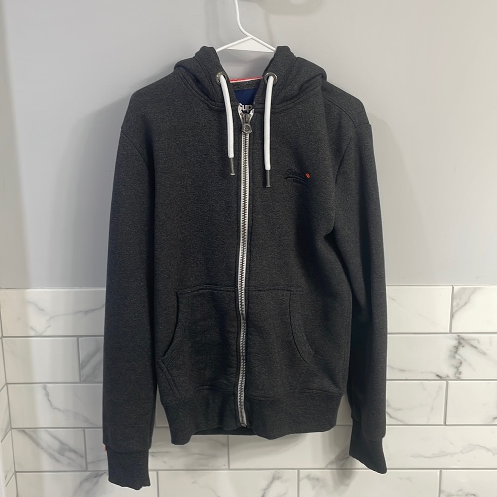 Superdry dark grey hoodie — size medium